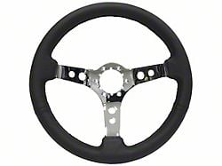 VSW S6 Sport Leather Series 14-Inch Steering Wheel; Chrome (Universal; Some Adaptation May Be Required)