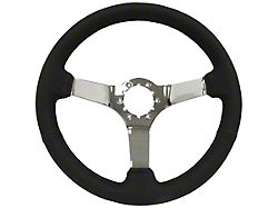 VSW S6 Sport Leather Series 14-Inch Steering Wheel; Chrome (Universal; Some Adaptation May Be Required)