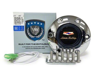 VSW S6 Standard Steering Wheel Horn Button with 150 Emblem; Chrome