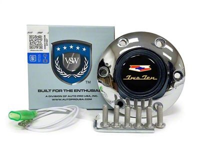 VSW S6 Standard Steering Wheel Horn Button with 210 Emblem; Chrome