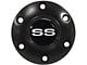 VSW S6 Standard Steering Wheel Horn Button with Silver SS Emblem; Black