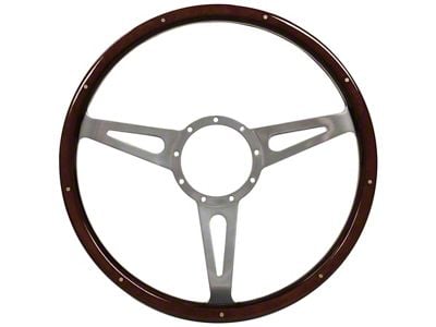 VSW S9 Classic Wood Series Riveted 15-Inch Steering Wheel; Espresso (Universal; Some Adaptation May Be Required)