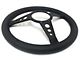 VSW S9 Premium Leather Series 3-Spoke 14-Inch Steering Wheel; Black (Universal; Some Adaptation May Be Required)