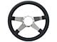 VSW S9 Premium Leather Series Solid Four Spoke 15-Inch Steering Wheel; Polished Anodized (Universal; Some Adaptation May Be Required)