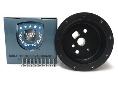 VSW S9 Steering Wheel Hub Adapter; Black (69-96 Corvette C2, C3 & C4)