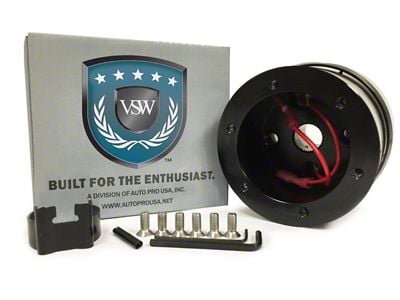 VSW S6 Steering Wheel Hub Adapter; Black (65-67 Mustang)