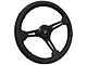 VSW S6 Sport 14-Inch Steering Wheel; Black Perforated Leather with Black Center (Universal; Some Adaptation May Be Required)