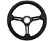 VSW S6 Sport 14-Inch Steering Wheel; Black Perforated Leather with Black Center (Universal; Some Adaptation May Be Required)