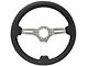 VSW S6 Sport 14-Inch Steering Wheel; Black Perforated Leather with Brushed Center (Universal; Some Adaptation May Be Required)