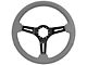 VSW S6 Sport 14-Inch Steering Wheel; Gray Leather with Black Aluminum (Universal; Some Adaptation May Be Required)