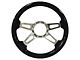 VSW S9 Deluxe Wood 14-Inch 4-Spoke Steering Wheel; Black Ash (Universal; Some Adaptation May Be Required)