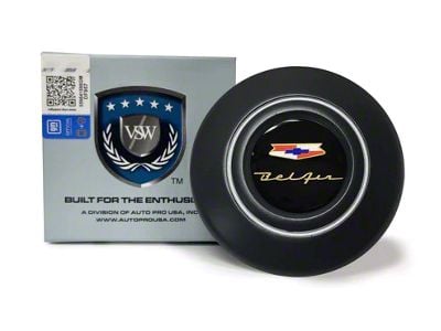 VSW OE Series Steering Wheel Horn Cap with Bel Air Emblem; Black