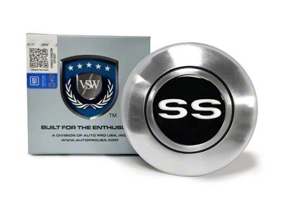 VSW Retro Series Steering Wheel Horn Button with White SS Emblem; Silver