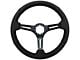 VSW S6 Sport 14-Inch Steering Wheel; Black Perforated Leather with Black Center (Universal; Some Adaptation May Be Required)