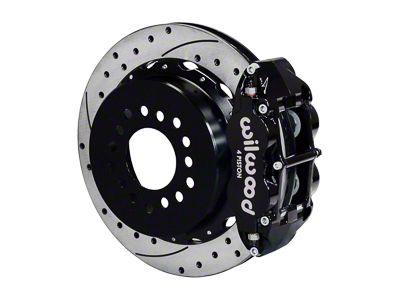 Wilwood Forged Narrow Superlite 4R Rear Big Brake Kit with 12.88-Inch Drilled and Slotted Rotors; Black Calipers (78-88 Monte Carlo w/ 2.62-Inch Axle Offset)