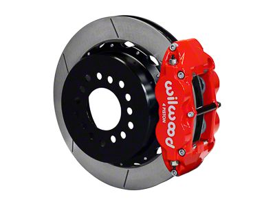 Wilwood Forged Narrow Superlite 4R Rear Big Brake Kit with 12.88-Inch Slotted Rotors; Red Calipers (78-88 Monte Carlo w/ 2.62-Inch Axle Offset)