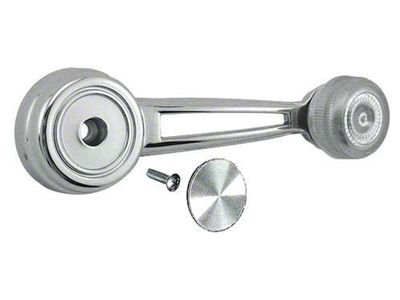 OPR Window Crank Handle - Chrome With Clear Plastic Knob - Right Or Left - From 10-1-71 - Ford & Mercury