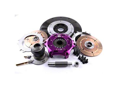 X-Clutch 7.25-Inch Twin Solid Ceramic Disc Clutch Kit with Chromoly Flywheel and Hydraulic Release Bearing; 26-Spline (98-02 5.7L Firebird)