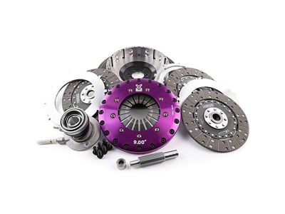 X-Clutch 9-Inch Triple Solid Organic Disc Clutch Kit with Chromoly Flywheel and Hydraulic Release Bearing; 26-Spline (98-02 5.7L Firebird)