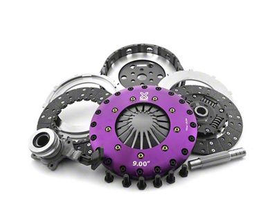 X-Clutch 9-Inch Twin Solid Ceramic Disc Clutch Kit with Chromoly Flywheel; 26-Spline (98-02 5.7L Firebird)