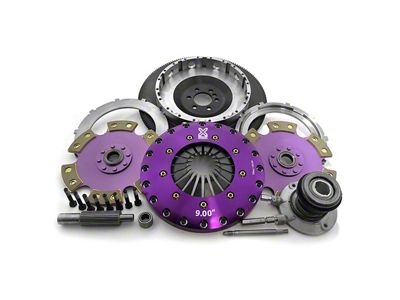 X-Clutch 9-Inch Twin Solid Ceramic Disc Clutch Kit with Chromoly Flywheel and Hydraulic Release Bearing; 26-Spline (98-02 5.7L Firebird)